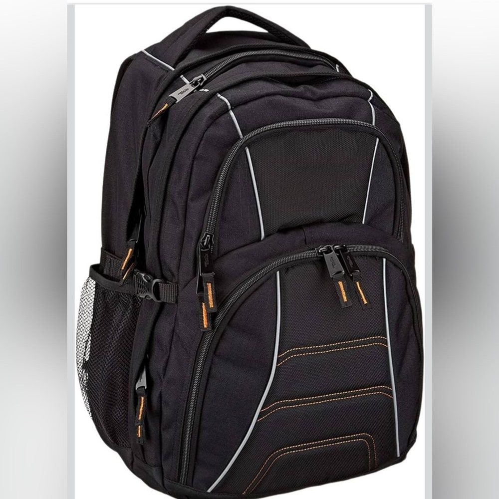 Amazon Basics Laptop Backpack Fits Up to 17-Inch Laptops, Black
